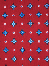 OLIMPIA Red English Printed Silk 3 fold Necktie
